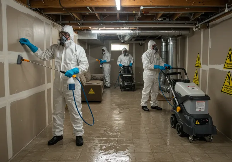 Basement Moisture Removal and Structural Drying process in Los Chavez, NM